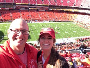 Ali and me at Chiefs game, 2015